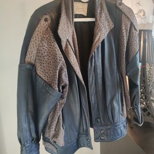 Vintage Ostrich Leather Jacket